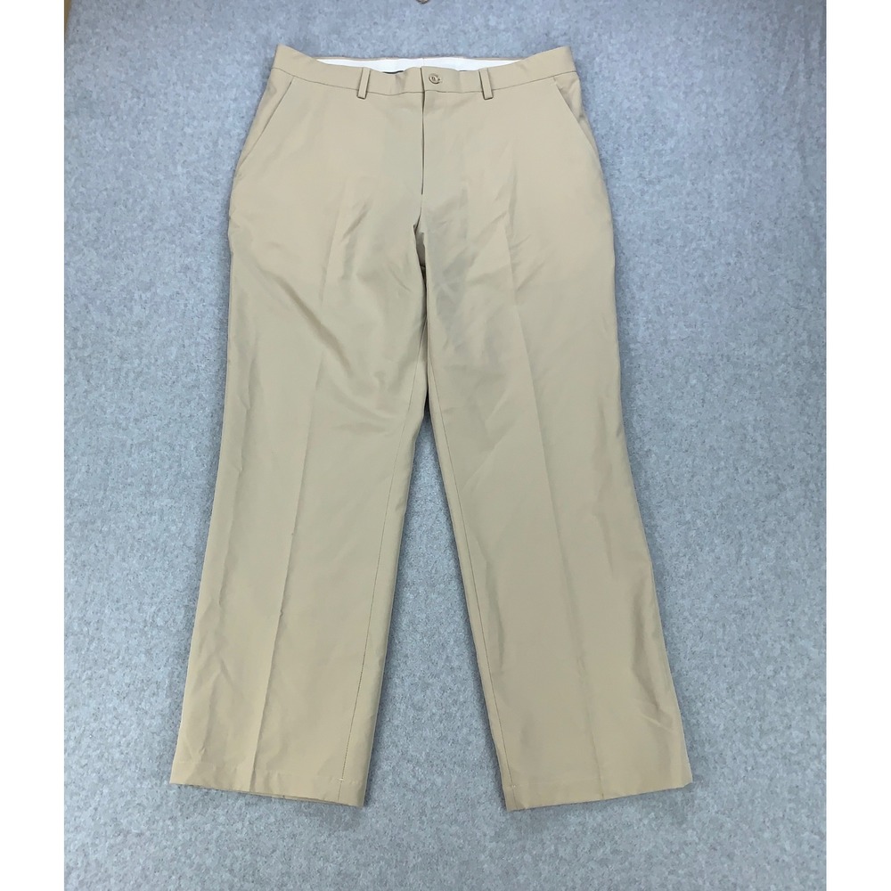Slazenger Golf Pants Mens 36x30 Tan Khaki Performance Stretch Flat Front
